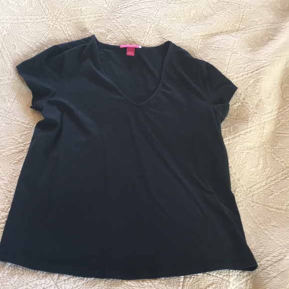 Liz Lange Target Maternity Medium Black V Neck Top - Picture 1 of 8